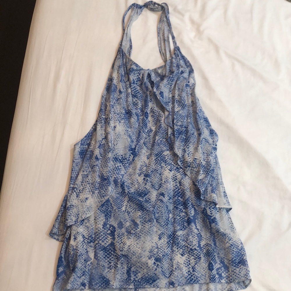 Blue snake print dress